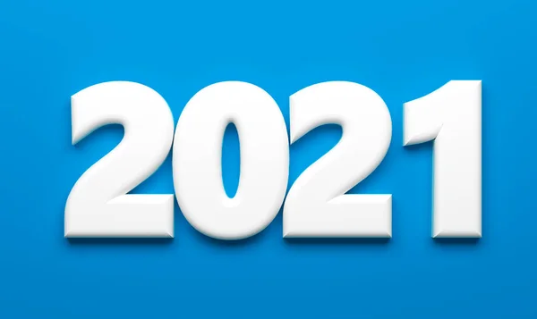 背景にグラフィック要素としての2021年の新年番号 3Dイラスト — ストック写真