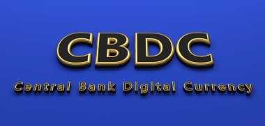 Merkez Bankası dijital para birimi CBDC 'nin sembolü - 3D İllüstrasyon