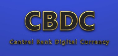Merkez Bankası dijital para birimi CBDC 'nin sembolü - 3D İllüstrasyon