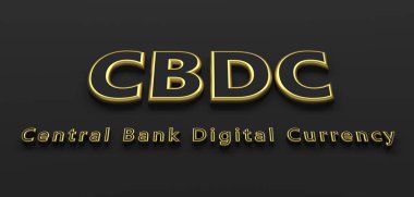 Merkez Bankası dijital para birimi CBDC 'nin sembolü - 3D İllüstrasyon