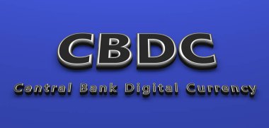 Merkez Bankası dijital para birimi CBDC 'nin sembolü - 3D İllüstrasyon