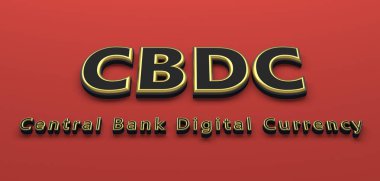 Merkez Bankası dijital para birimi CBDC 'nin sembolü - 3D İllüstrasyon