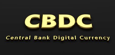 Merkez Bankası dijital para birimi CBDC 'nin sembolü - 3D İllüstrasyon