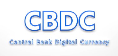 Merkez Bankası dijital para birimi CBDC 'nin sembolü - 3D İllüstrasyon