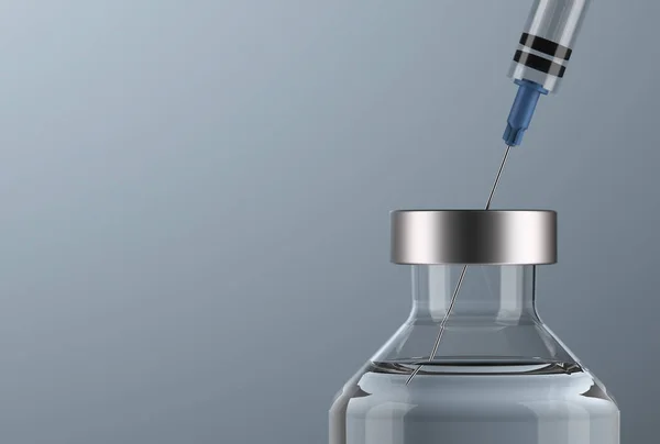 corona virus vaccination with syringe as background - 3D Illustration