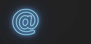 Neon ışıklı internet için iş bağlantısı simgesi - 3B İllüstrasyon