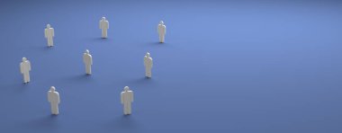 Arka planda mesafesi olan insan silueti - 3B İllüstrasyon