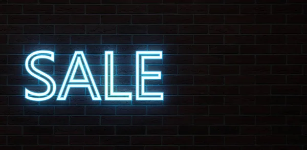 Neonové Světlo Symbol Prodej Jako Text Ilustrace — Stock fotografie