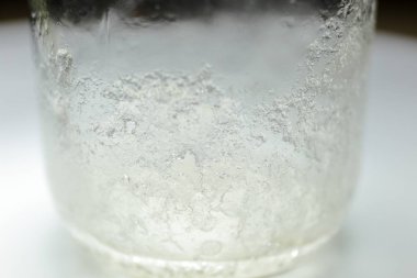 Sodium Acetate Crystals in a Glass Jar clipart