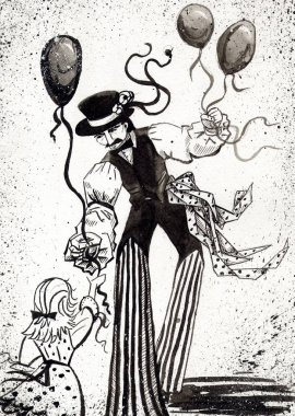 Çizim mürekkep ve fırça 