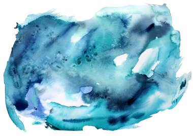 Suluboya soyut sıçrama arka plan benzer el çizilmiş boyama beyaz izole. Soyut boyama, duvar kağıtları, posterler, kartlar, davetiyeler, web siteleri için trendy bir arka plan olarak kullanılabilir