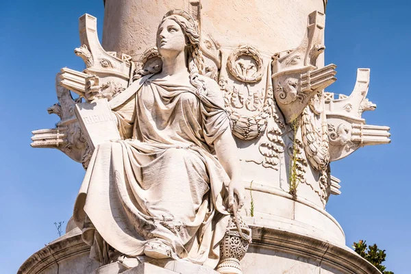 Dettagli Del Monumento Cristoforo Colombo Piazza Acquaverde Genova Liguria Italia — Foto Stock