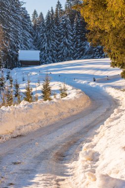 Kışın boş yollar Rohrmoos-Untertal, Schladming, Schladming-D
