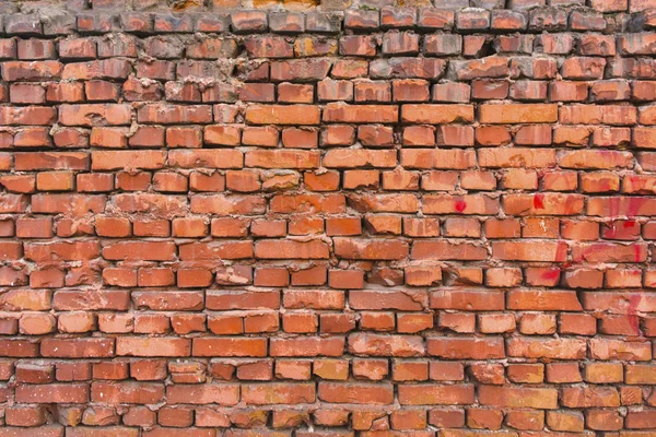 Beau vieux mur de brique rouge comme fond pour la conception . — Photo