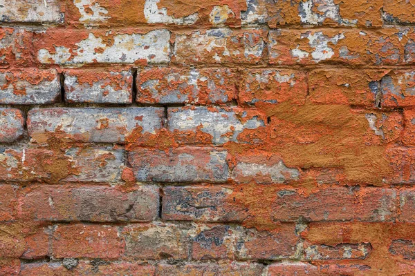 Vieux Mur Antique Briques Rouges Détruites Maçonnerie Est Faite Briques — Photo