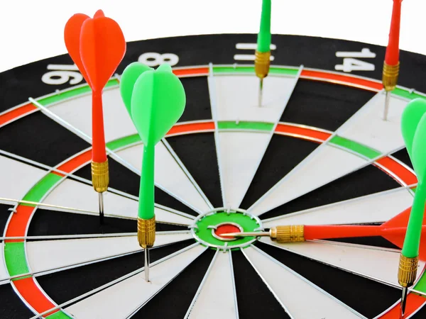 Dart Nyíl Üti Cél Központja Dartboard Siker Ütő Cél Cél — Stock Fotó