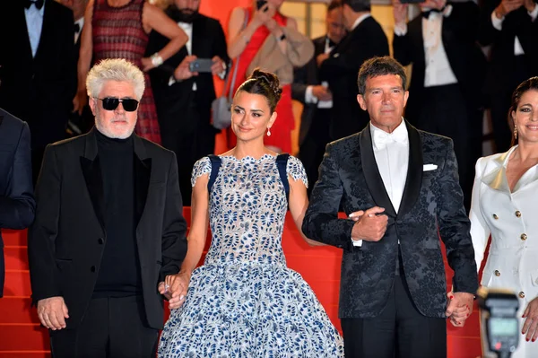 Pedro Almodovar, Penélope Cruz, Antonio Banderas & Nora Navas — Foto de Stock