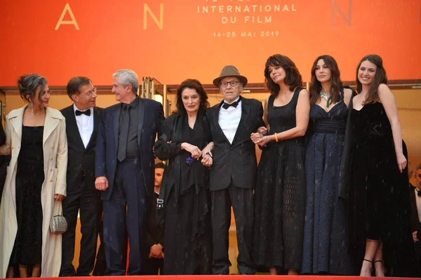 Valerie Perrin, Antoine Sire, Claude Lelouch, Anouk Aimee, Jean-Louis Trintignant, Monica Bellucci, Marianne Denicourt & Tess Lauvergne Stock Photo