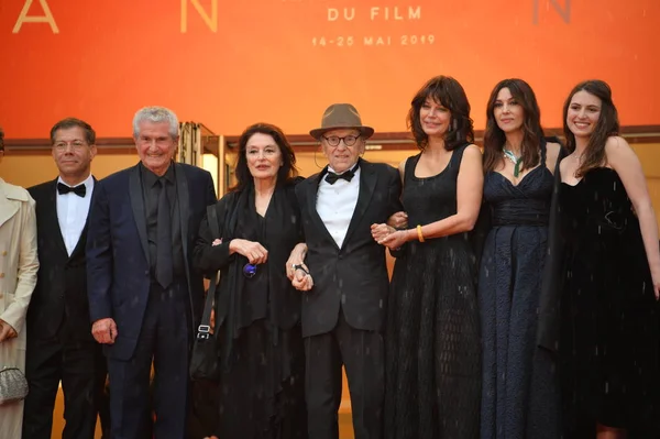 Antoine Sire, Claude Lelouch, Anouk Aimee, Jean-Louis Trintignant, Marianne Denicourt, Monica Bellucci & Tess Lauvergne Stock Picture