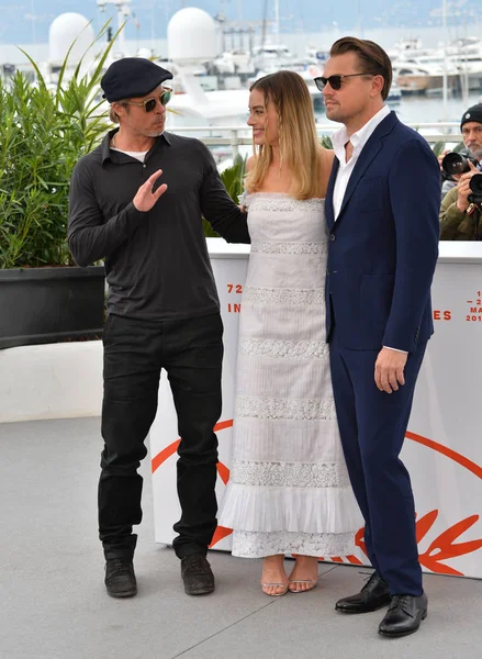 Brad Pitt, Margot Robbie & Leonardo DiCaprio — Stockfoto