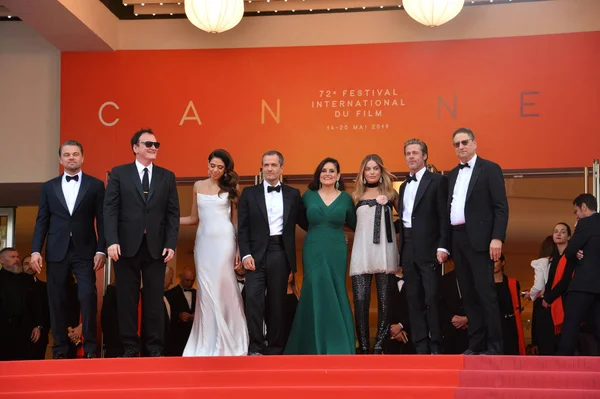 Leonardo DiCarprio, Quentin Tarantino, Daniela Pick, David Heyman, Shannon McIntosh, Margot Robbie & Brad Pitt — kuvapankkivalokuva