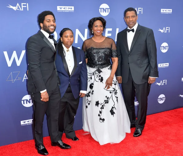 John David Washington, Katia Washington, Denzel Washington & Pauletta Washington — Stock fotografie