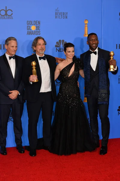 Viggo Mortensen, Peter Farrelly, Linda Cardellini reggeli Mahershala Ali — Stock Fotó