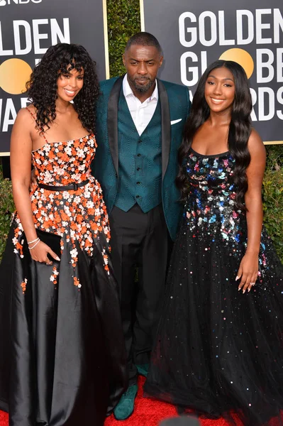 Idris Elba, Isan Elba & Sabrina Dhowre — Stock Photo, Image