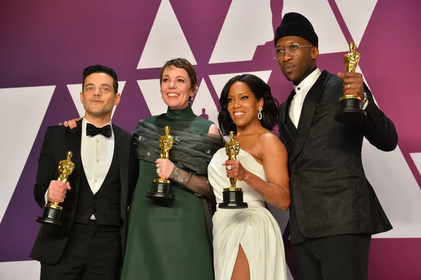 Rami Malek, Olivia Colman, Regina król & Mahershala Ali — Zdjęcie stockowe