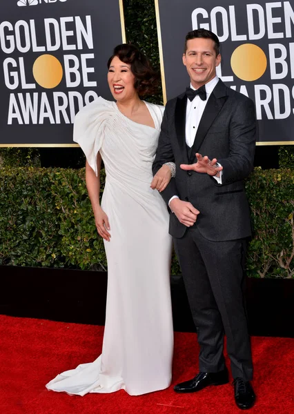 Sandra Oh & Andy Samberg — Stockfoto