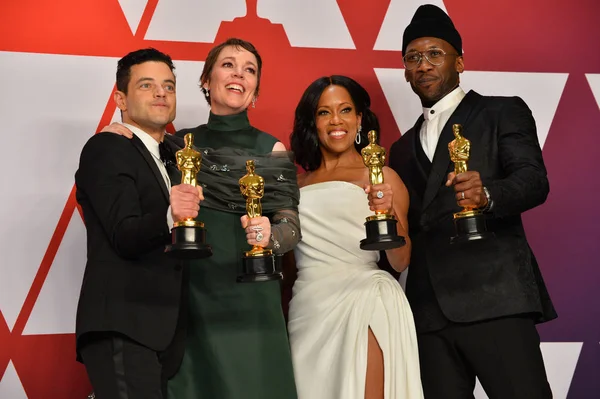 Rami Malek, Olivia Colman, Regina King & Mahershala Ali — Stok fotoğraf