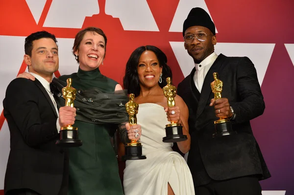 Rami Malek, Olivia Colman, Regina King & Mahershala Ali — Stok fotoğraf