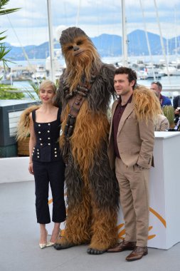 Chewbacca, Alden Ehrenreich & Emilia Clarke