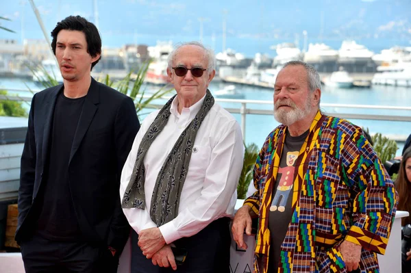 Adam Driver, Jonathan Pryce & Terry Gilliam — Foto de Stock