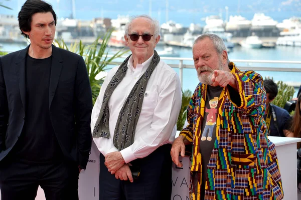 Adam Driver, Jonathan Pryce & Terry Gilliam — Stockfoto