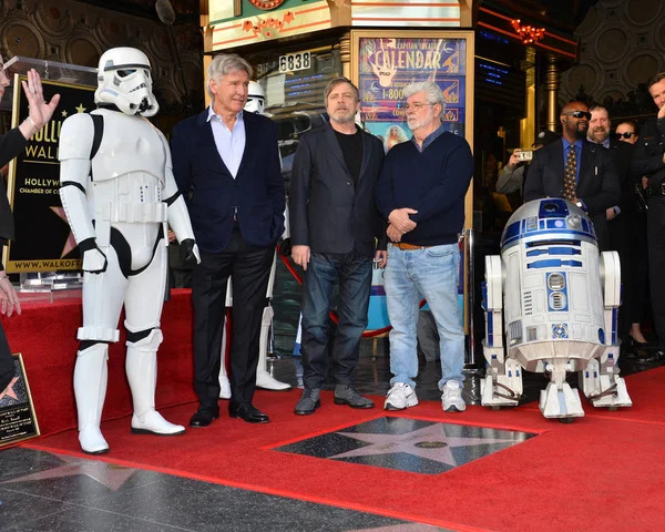 Harrison Ford, Mark Hamill & George Lucas — Zdjęcie stockowe
