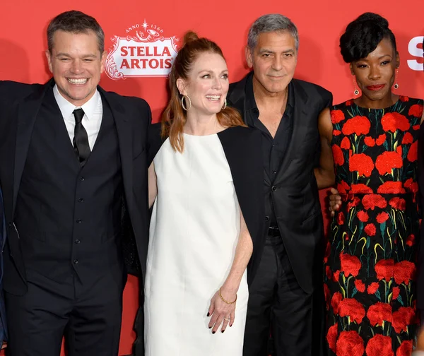 Matt Damon, Julianne Moore, George Clooney & Karimah Westbrook — Foto Stock