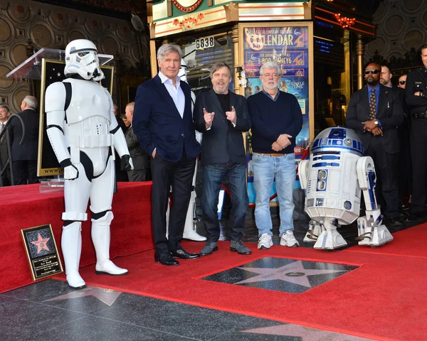 Harrison Ford, Mark Hamill & George Lucas — Stock Photo, Image