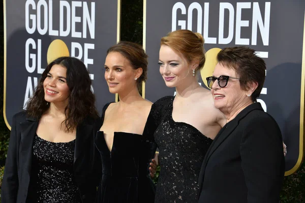America Ferrera, Natalie Portman, Emma Stone & Billie Jean King — Foto de Stock