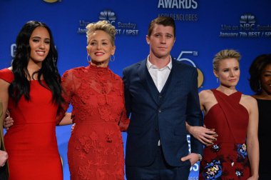 Simone Johnson, Sharon Stone, Garrett Hedlund & Kristen Bell
