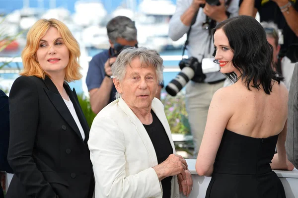 Emmanuelle Seigner, Roman Polanski y Eva Green — Foto de Stock