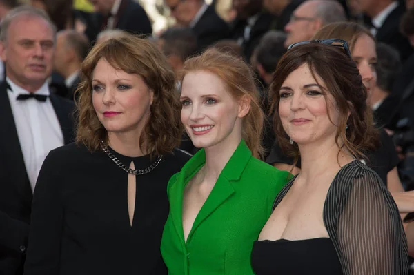 Agnes Jaoui, Jessica Chastain & Maren Ade — Foto de Stock