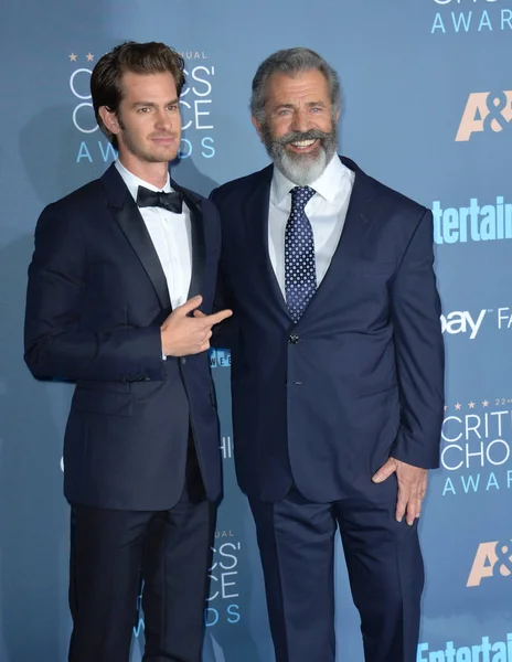 Andrew Garfield & Mel Gibson — Stock Photo, Image