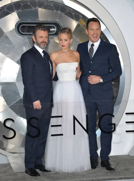 Michael Sheen, Jennifer Lawrence et Chris Pratt — Photo