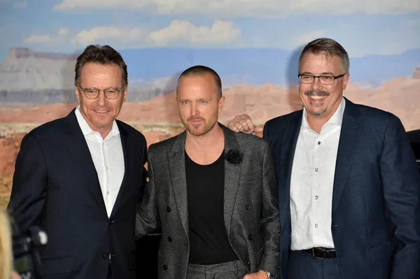 Aaron Paul, Bryan Cranston & Vince Gilligan — Stockfoto