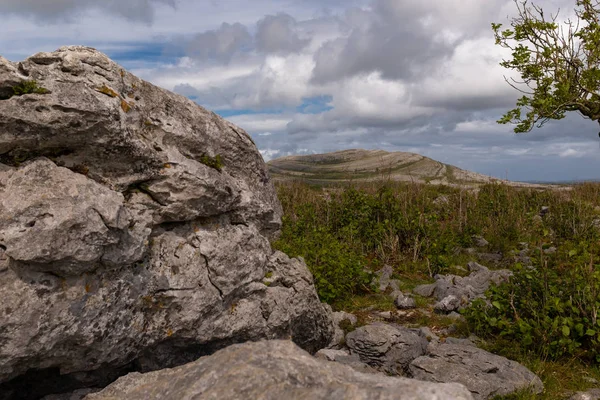 Una vista del Burren National Park dall'inizio delle escursioni e guardando avanti verso la montagna di Mullaghmore — Foto Stock