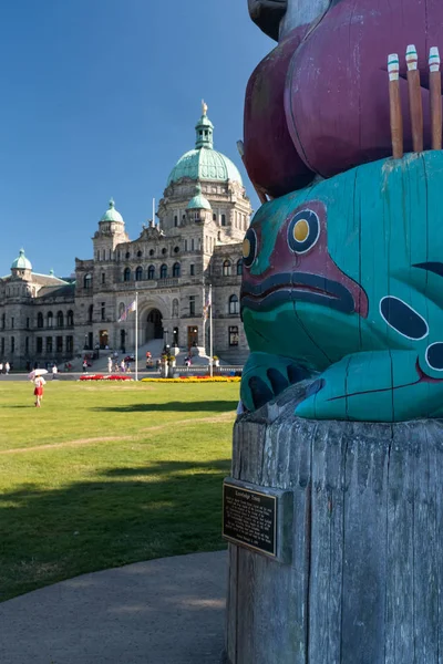 Victoria, Vancouver Island, BC, Canada 26 agosto 2018: Veduta dell'edificio del parlamento a Victoria, Vancouver Island, Canada — Foto Stock