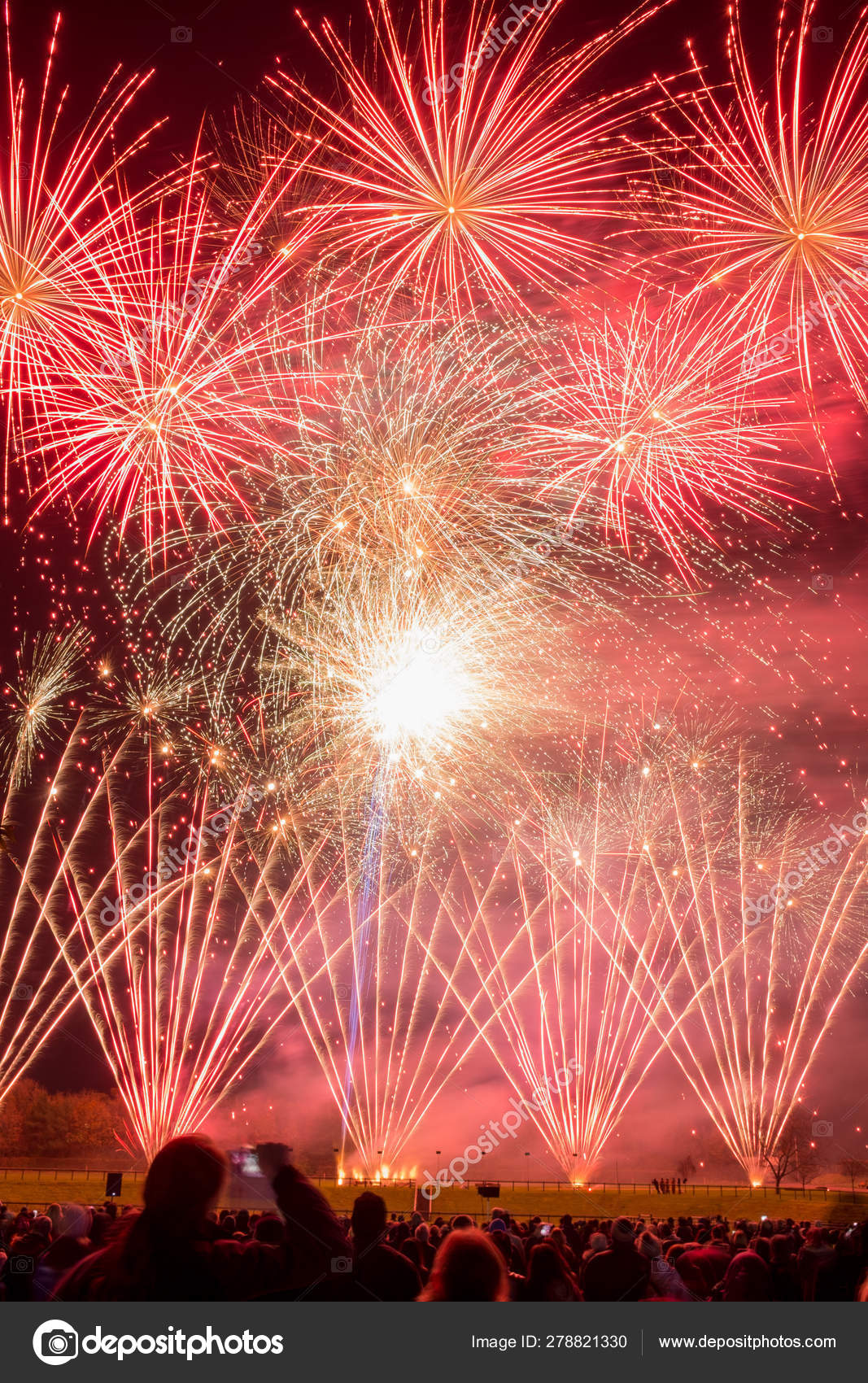 The sky is ablaze with colour at a public firework display in