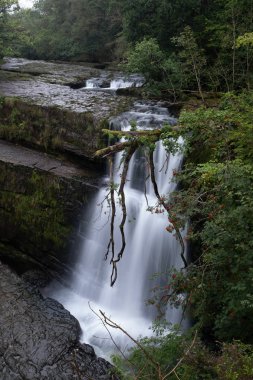 Brecon Beacons, akan su ile Galler doğal şelale şelale, şelale Uzun pozlama çekim