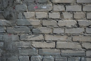 Eski bir boya kapalı tuğla duvar doku. Arka plan görüntüsü 